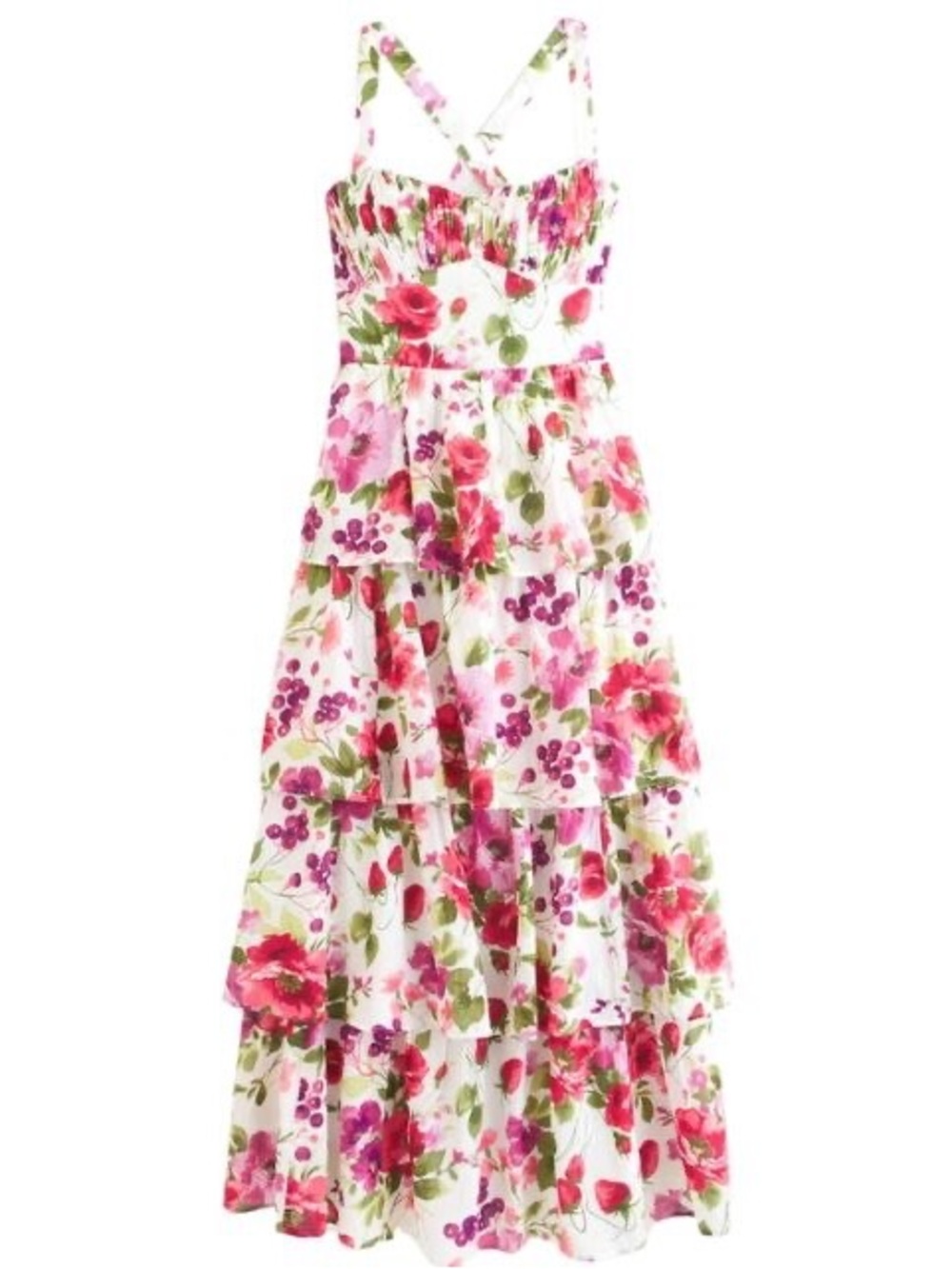 Abercrombie Lace-Back Tiered Maxi Dress